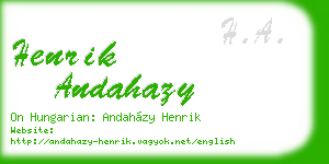 henrik andahazy business card